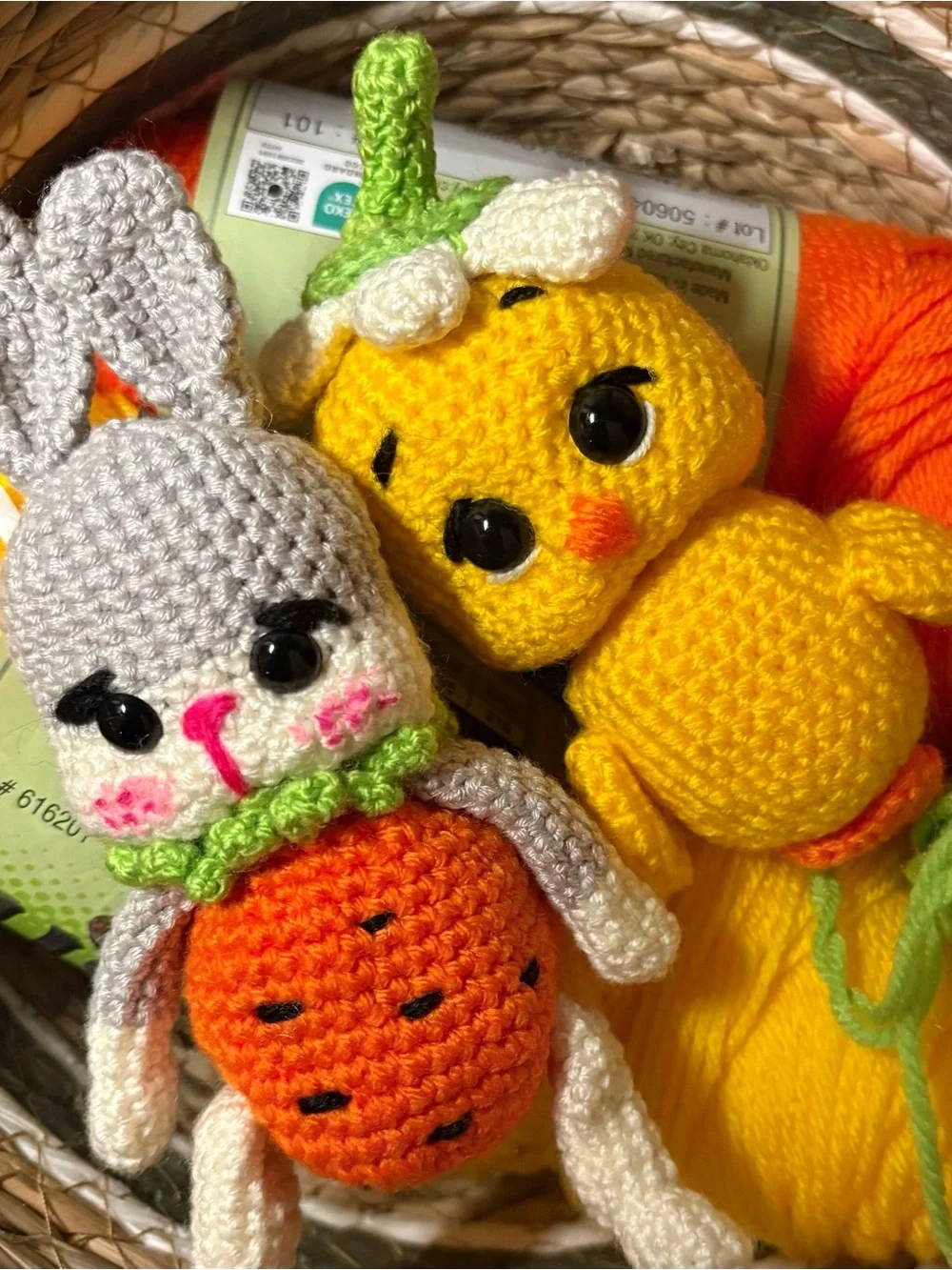 Yellow & Gray Amigurumi Plush